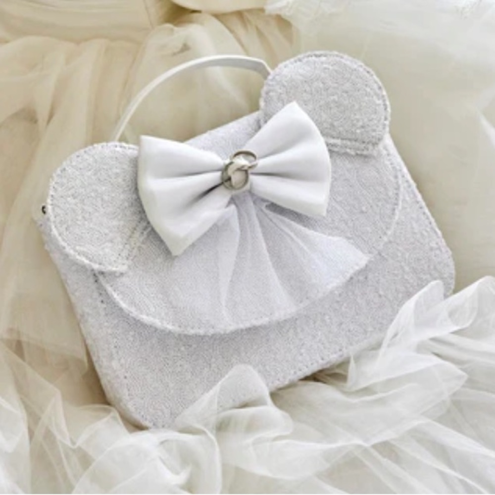 NEW SET Loungefly Minnie Mouse Sequin Wedding Crossbody Bag and wallet - Picture 4 of 16